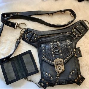Jungle Tribe BLASTER 3.0 Black Leather Bag